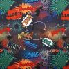 Soft Shell Fleece Fabric | Comic Book Navy