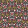 All We Need Is Love Lewis & Irene Fabric | All We Need Is Love Charcoal Grey Gold Metallic