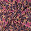 Jacquard Towelling Graphic - Multi Flower Fuchsia