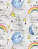 Sweet World Fabric | Moon And Rainbows Grey