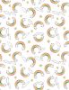 Sweet World Fabric | Rainbow Toss White