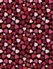 Happy Hearts Fabric | Packed Hearts Black