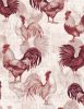 Proud Rooster Fabric | Roosters All Over Ivory/Red