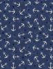 At The Helm Fabric | Anchors Blue