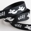 Ghost Boo Halloween Grosgrain Ribbon | 16mm x 5m Roll