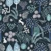 Secret Winter Garden Flannel Lewis & Irene | Secret Garden Midnight Blue