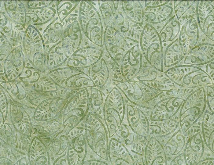 Lakeside Batiks Fabric Large Leaves Green 