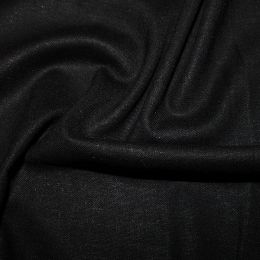 Stretch Linen & Viscose Fabric | Black