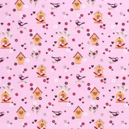 Cotton Print Fabric | Home Tweet Home Candy Pink