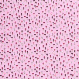 Cotton Print Fabric | Flower Path Candy Pink