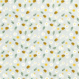 Cotton Print Fabric | Bee Garden Mint