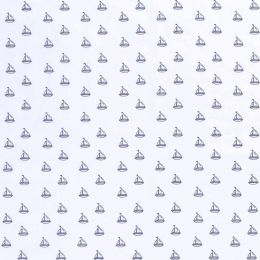 Cotton Print Fabric | Sail Away - Yachts Ice Blue