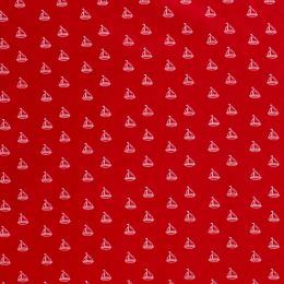 Cotton Print Fabric | Sail Away - Yachts Red