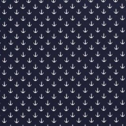 Cotton Print Fabric | Sail Away - Anchors Navy