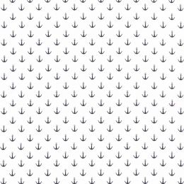 Cotton Print Fabric | Sail Away - Anchors White