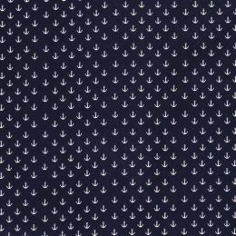 Cotton Print Fabric | Sail Away - Anchors Small Navy