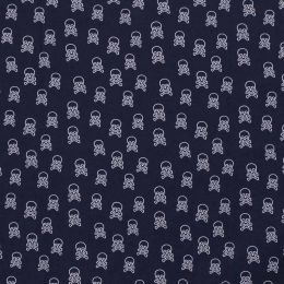 Cotton Print Fabric | Sail Away - Skull & Crossbones Navy