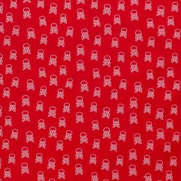 Cotton Print Fabric | Sail Away - Skull & Crossbones Red