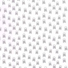 Cotton Print Fabric | Sail Away - Skull & Crossbones White