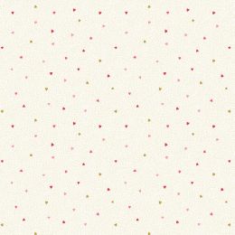 All We Need Is Love Lewis & Irene Fabric | Tiny Hearts Cream Gold Metallic