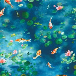 Robert Kaufman Fabric | Lotus and Koi 22606-4