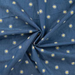 Chambray Embroidery Daisy - daisy Denim