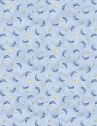 Sweet World Fabric | Moon Toss Blue