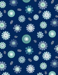 Windsong Meadow Fabric | Blossom Toss Navy