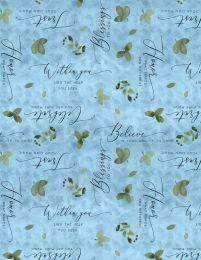 Enchantment Fabric | Words All Over Medium Teal