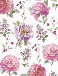 Blush Garden Fabric | Floral White