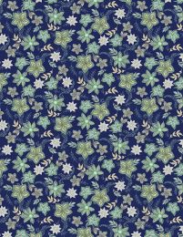 Blissful Fabric | Graphic Floral Navy