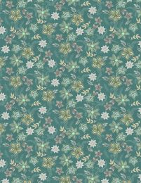 Blissful Fabric | Graphic Floral Teal