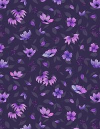 Botanical Magic Fabric | Floral Toss Purple