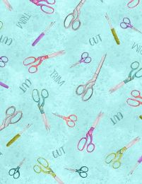 Sew Be It Fabric | Scissors Blue