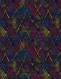 Diamond Dots Fabric | Black/Multi