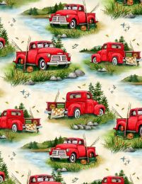 Down By The Lake Fabric | Truck Scenic Tan