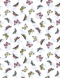 Among The Branches Fabric | Butterfly Toss White