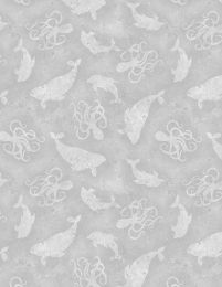 Paradise Bay Fabric | Sea Silhouettes Grey