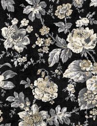 Lockwood Manor Fabric | Trailing Flowers Black