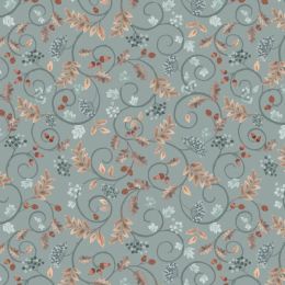 Cranborne Chase Lewis & Irene Fabric | Cranborne Scroll Slate Blue