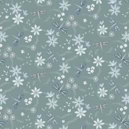 Cassandra Connolly Water Garden Fabric | Dragonfly Gala Dusky Teal