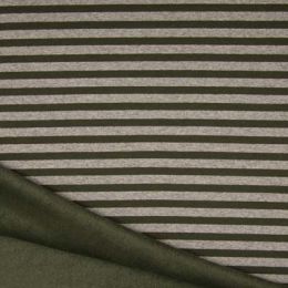 Luxury Sweatshirt Fabric | Stripe Khaki