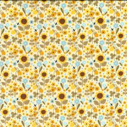 21w Needlecord Fabric | Sunflowers