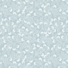 Secret Winter Garden Flannel Lewis & Irene | Snowberries Ice Blue