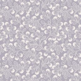 Secret Winter Garden Flannel Lewis & Irene | Snowberries Iced Lavender