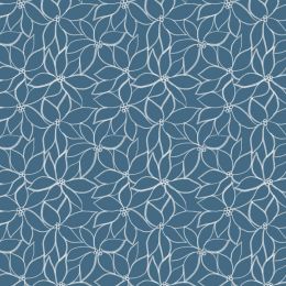 Hajime Fabric by Stuart Hillard | Linear Flower Blue